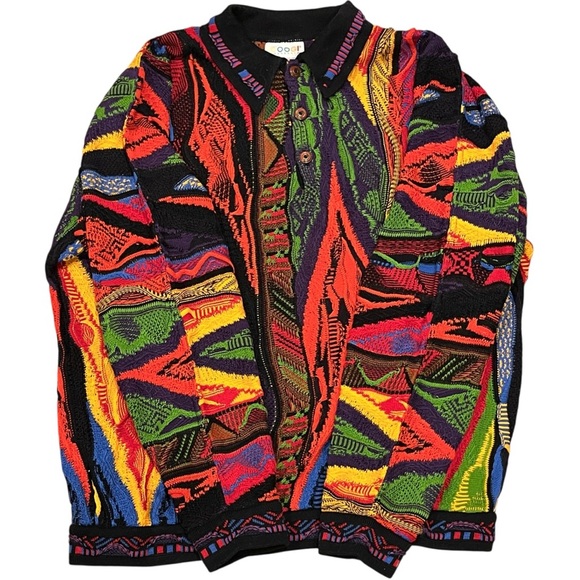 COOGI Australia Rare Vintage Hip-Hop Biggie Smalls 3D Knit Multicolor Sweater - Picture 3 of 17